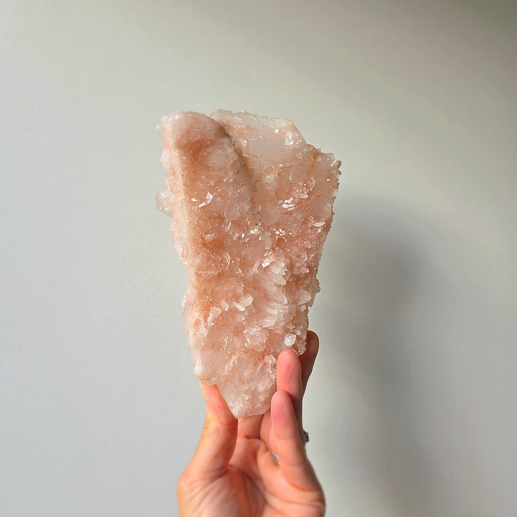 Pink Himalayan Crystal Quartz Cluster with Lemurian Inclusion High Quality AAA 3