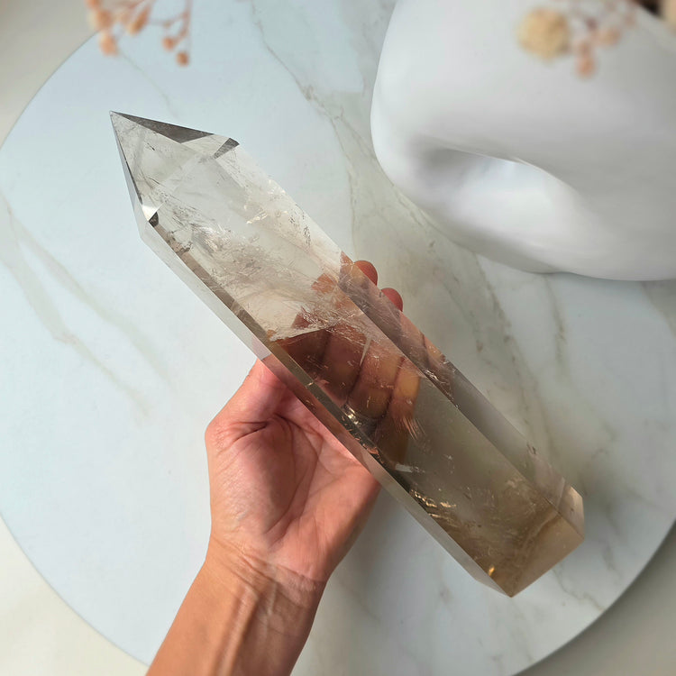 Smokey Quartz Crystal Tower Point Obelisk High Quality