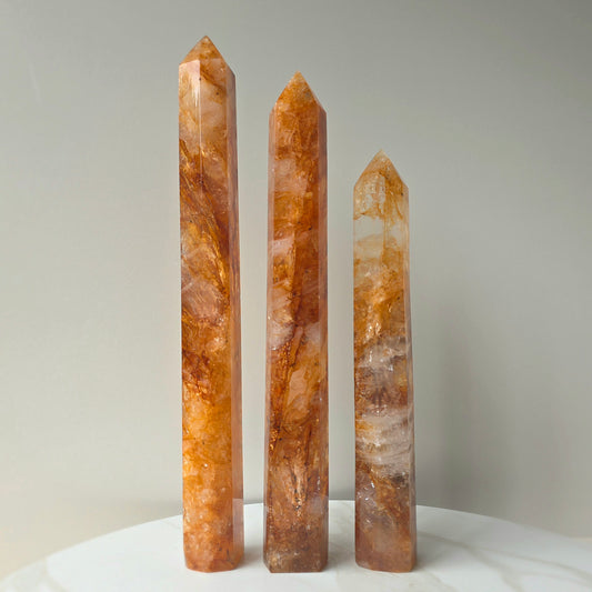 Golden Healer Crystal Hematoid Quartz Crystal Tower Point Obelisk Generator High Quality