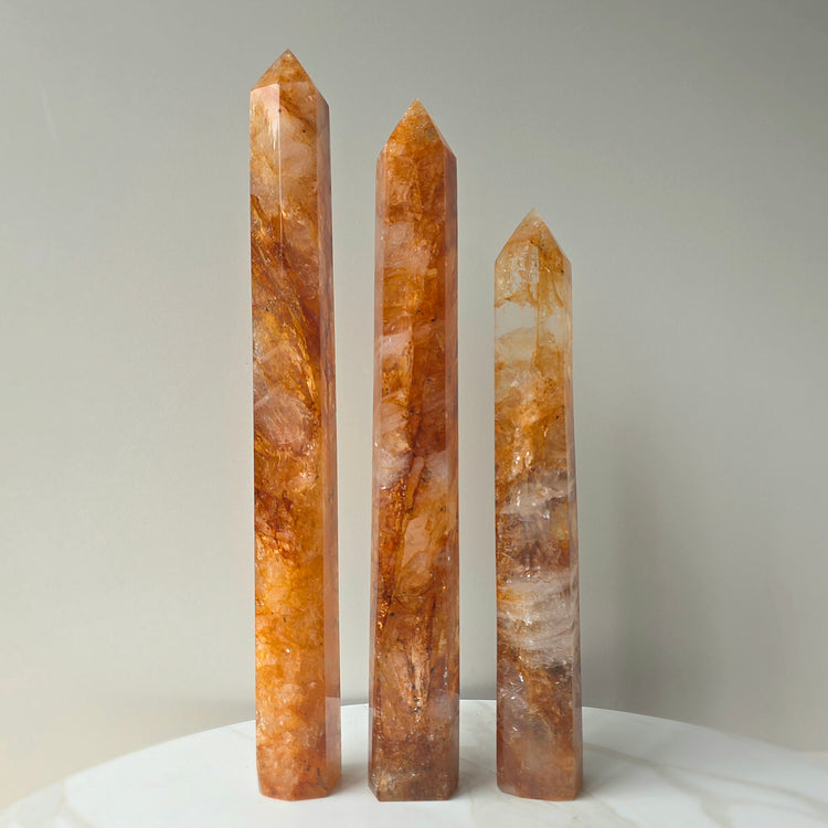 Golden Healer Crystal Hematoid Quartz Crystal Tower Point Obelisk Generator High Quality