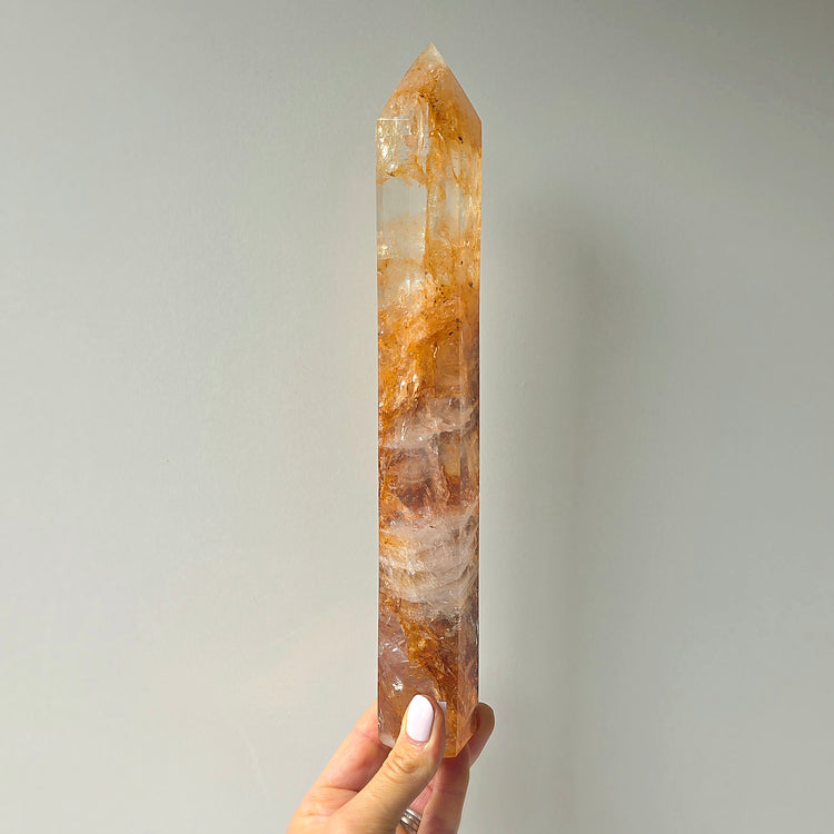 Golden Healer Crystal Hematoid Quartz Crystal Tower Point Obelisk Generator High Quality