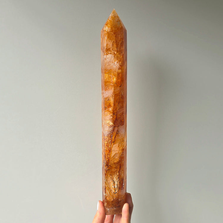 Golden Healer Crystal Hematoid Quartz Crystal Tower Point Obelisk Generator High Quality