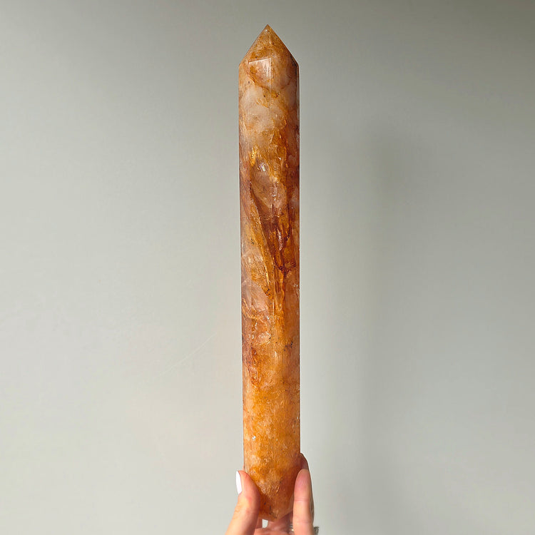 Golden Healer Crystal Hematoid Quartz Crystal Tower Point Obelisk Generator High Quality