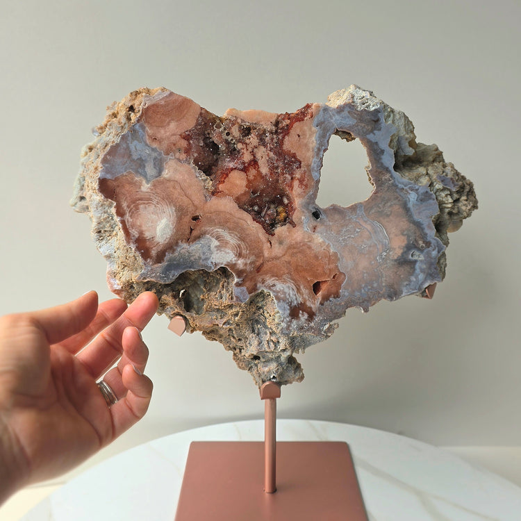 Pink Amethyst Crystal Slab on Stand Brazil XL 9