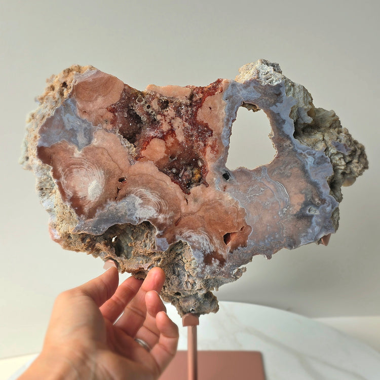 Pink Amethyst Crystal Slab on Stand Brazil XL 9
