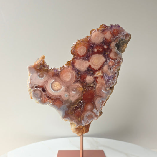 Pink Amethyst Crystal Slab on Stand Brazil High Quality 8