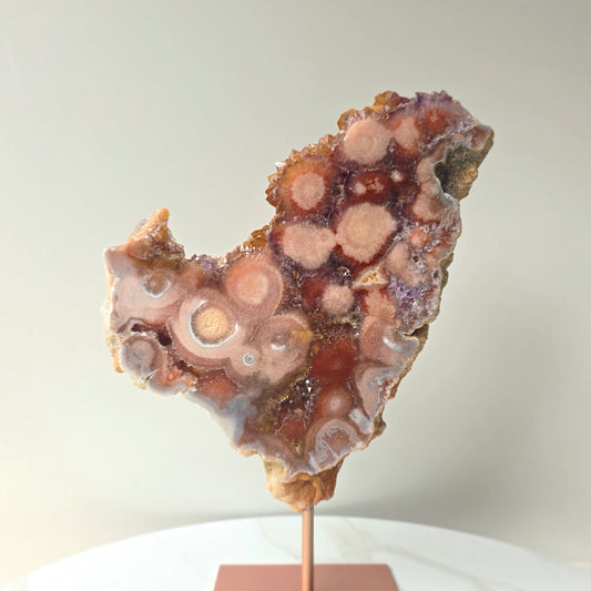Pink Amethyst Crystal Slab on Stand Brazil High Quality 8