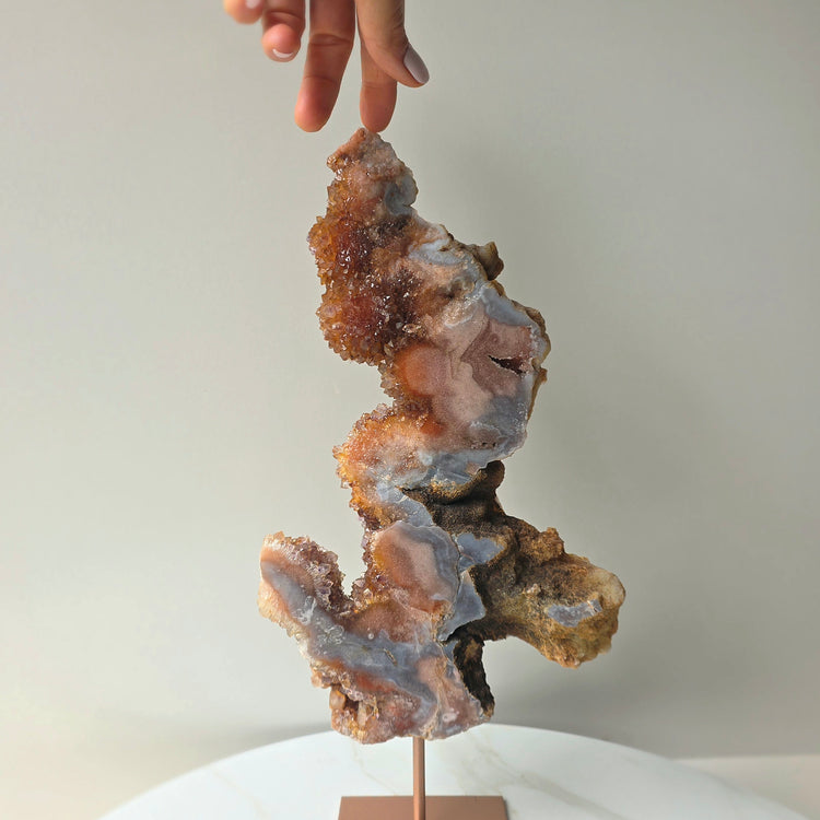 Pink Amethyst Crystal Slab on Stand Brazil High Quality 7