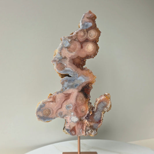 Pink Amethyst Crystal Slab on Stand Brazil High Quality 7