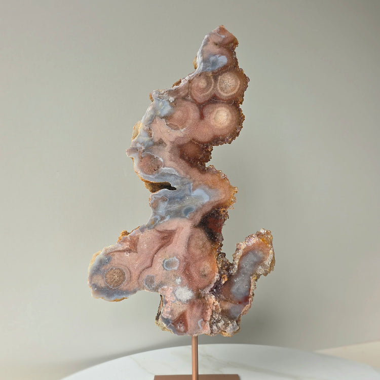 Pink Amethyst Crystal Slab on Stand Brazil High Quality 7