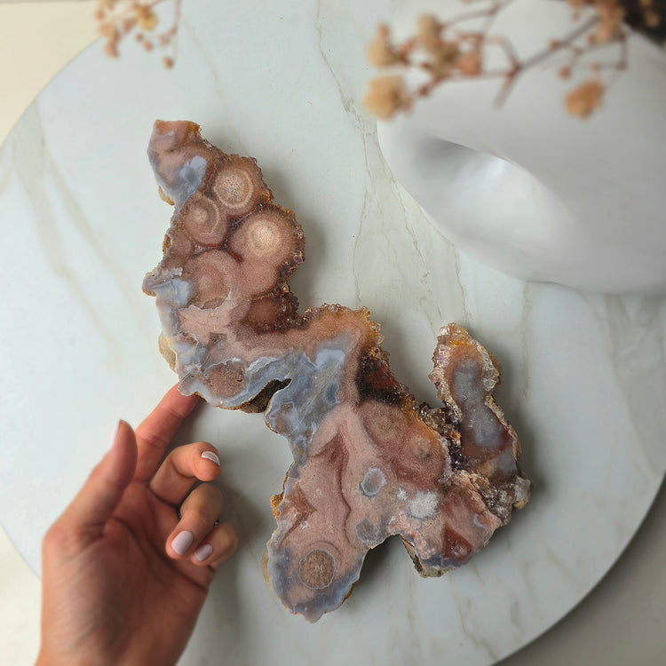 Pink Amethyst Crystal Slab on Stand Brazil High Quality 7