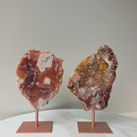 Pink Amethyst Crystal Slab on Stand Brazil High Quality Small 6