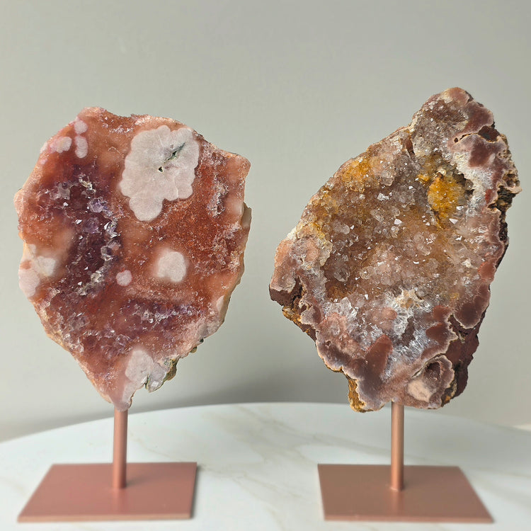 Pink Amethyst Crystal Slab on Stand Brazil High Quality Small 6