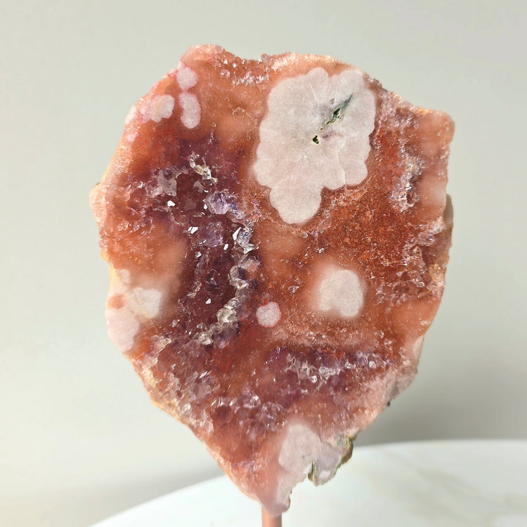 Pink Amethyst Crystal Slab on Stand Brazil High Quality Small 6