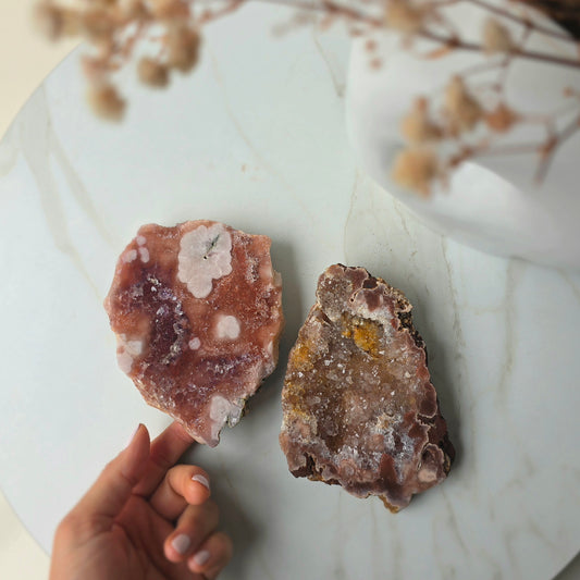 Pink Amethyst Crystal Slab on Stand Brazil High Quality Small 6