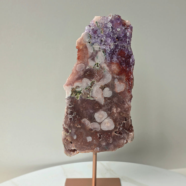 Pink Amethyst Crystal Slab on Stand Brazil High Quality 5