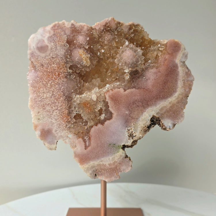 Pink Amethyst Crystal Slab on Stand Brazil High Quality 4