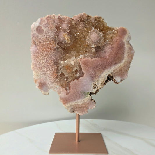 Pink Amethyst Crystal Slab on Stand Brazil High Quality 4