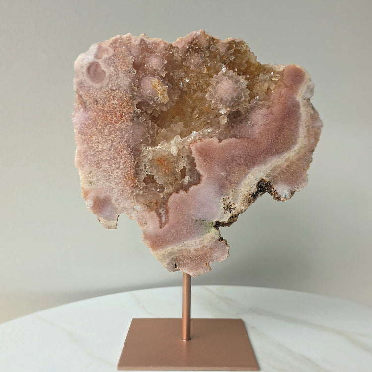 Pink Amethyst Crystal Slab on Stand Brazil High Quality 4