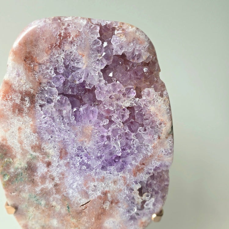 Pink Amethyst Crystal Slab on Stand Brazil High Quality XL 2