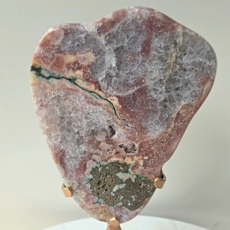 Pink Amethyst Crystal Slab on Stand Brazil High Quality 1