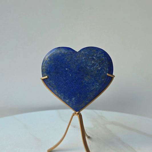 Lapis Lazuli Crystal Heart on Stand
