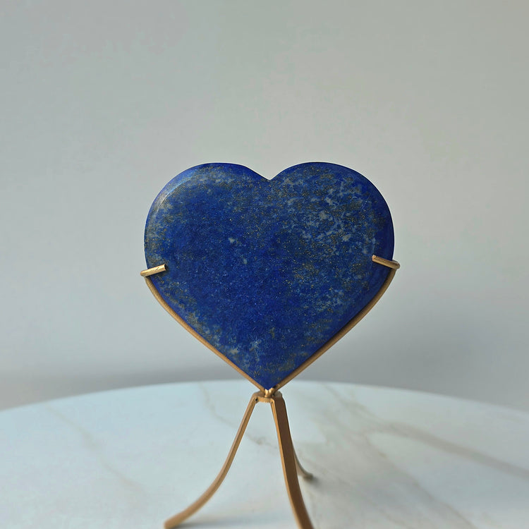 Lapis Lazuli Crystal Heart on Stand