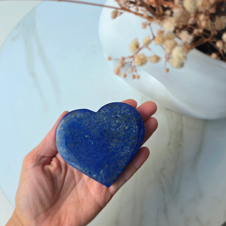 Lapis Lazuli Crystal Heart on Stand