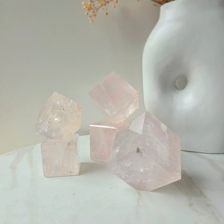 Rose Quartz Crystal Cube High Quality Madagascar