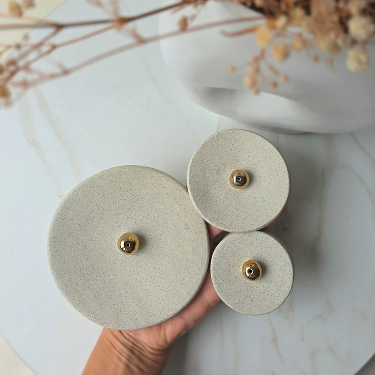 Artisan Insense Holder Irregular Shape with Gold Ball