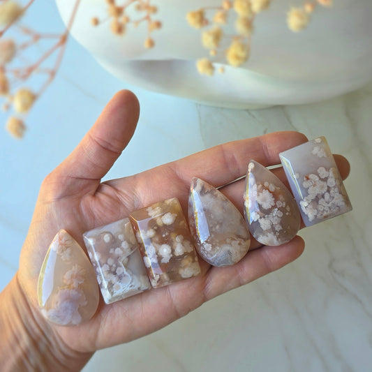 Flower Agate Crystal Cabochon High Quality