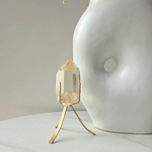 Natural Citrine Crystal Point Brazil High Quality with Stand