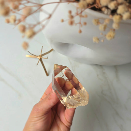 Natural Citrine Crystal Point Brazil High Quality with Stand