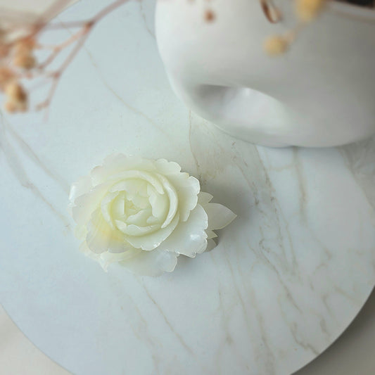 White Onyx Crystal Rose Carving