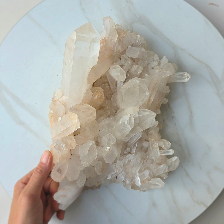 Clear Quartz Crystal Cluster XL Statement
