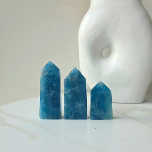 Rare Blue Fluorite Crystal Point Tower China