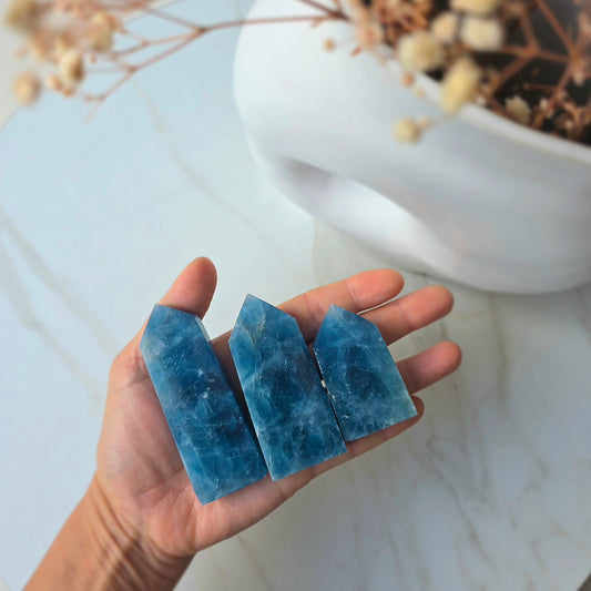 Rare Blue Fluorite Crystal Point Tower China