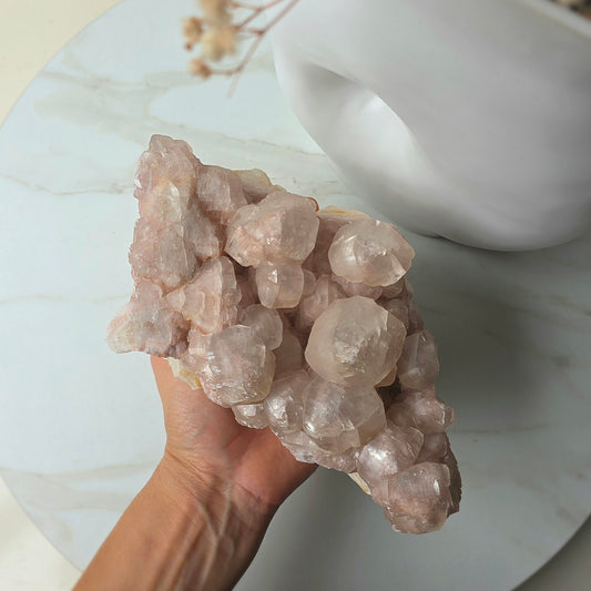 Pink Calcite Crystal Cluster XL Mexico - Crystals and Me | Crystal Candles and Ethically Sourced Crystals
