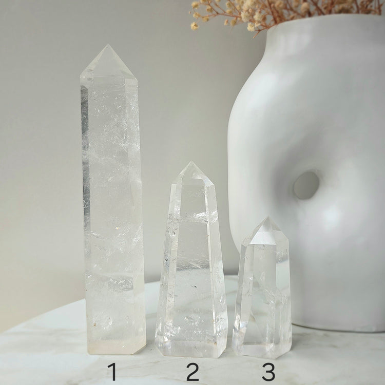 Clear Quartz Crystal Tower Point Obelisk High Quality