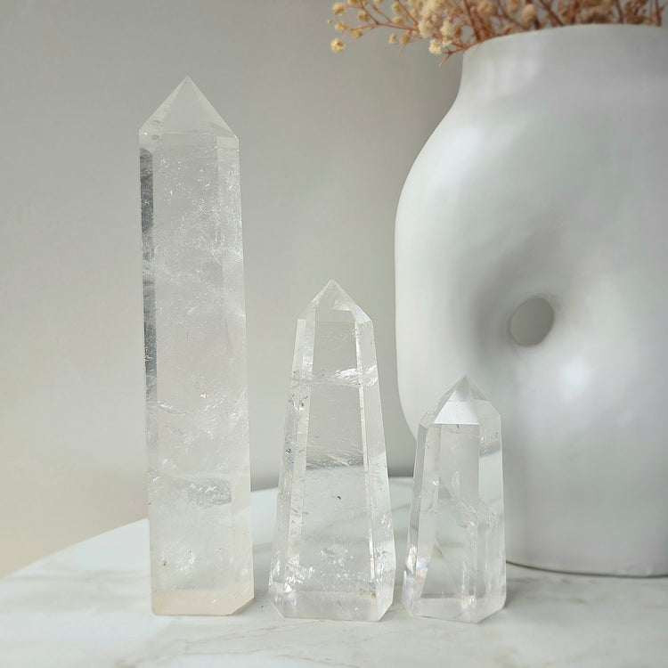 Clear Quartz Crystal Tower Point Obelisk High Quality