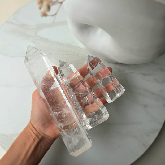 Clear Quartz Crystal Tower Point Obelisk High Quality