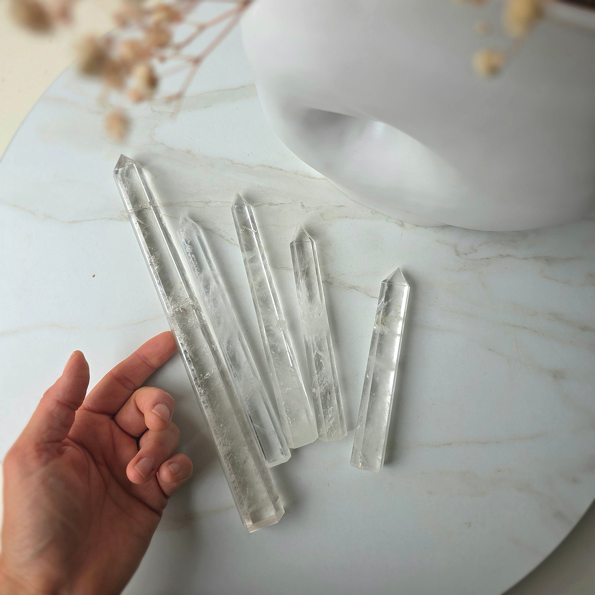 Clear Quartz Crystal Point Slim High Quality - Crystals and Me | Crystal Candles and Ethically Sourced Crystals