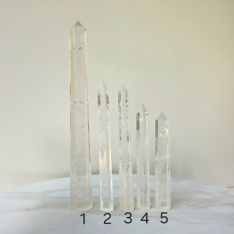 Clear Quartz Crystal Point Slim High Quality - Crystals and Me | Crystal Candles and Ethically Sourced Crystals