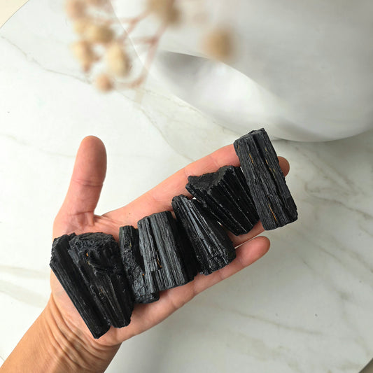 Black Tourmaline Crystal Raw Pieces High Quality