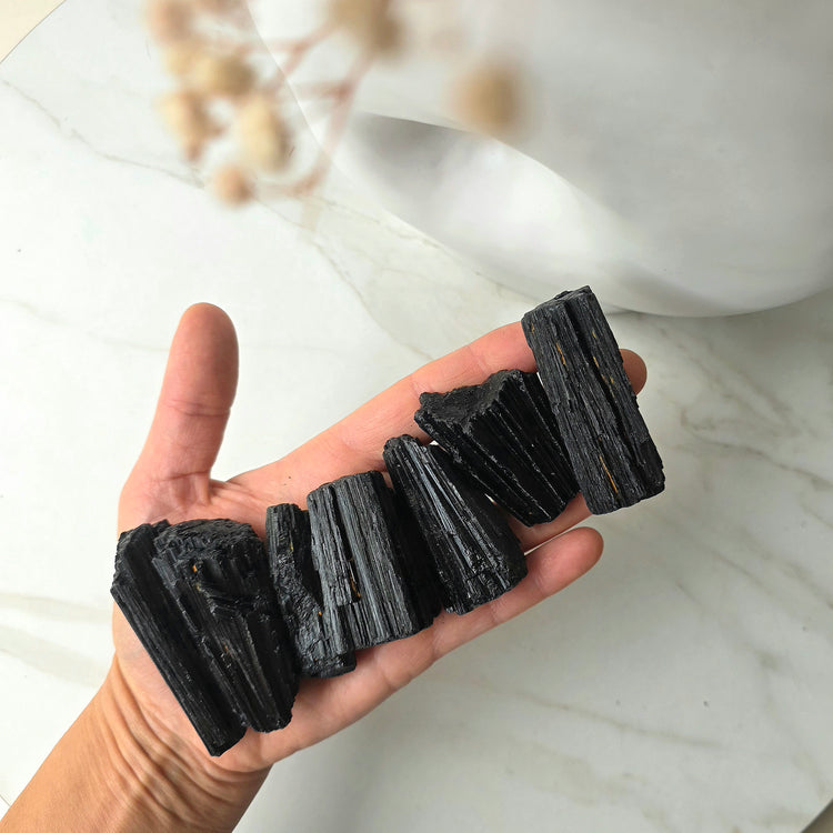 Black Tourmaline Crystal Raw Pieces High Quality