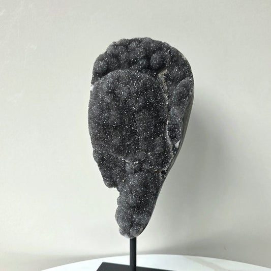 Rare Black Galaxy Amethyst Crystal Cluster on Stand Brazil - Crystals and Me | Crystal Candles and Ethically Sourced Crystals