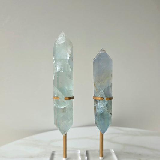 Blue Fluorite Crystal Wand in Stand
