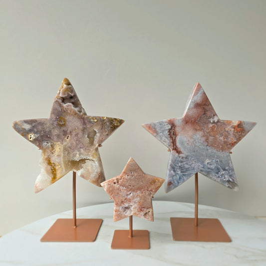 Pink Amethyst Crystal Star on Stand Brazil