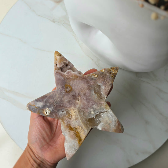Pink Amethyst Crystal Star on Stand Brazil - Crystals and Me | Crystal Candles and Ethically Sourced Crystals