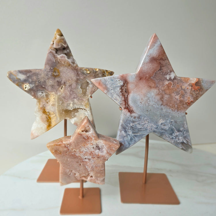 Pink Amethyst Crystal Star on Stand Brazil